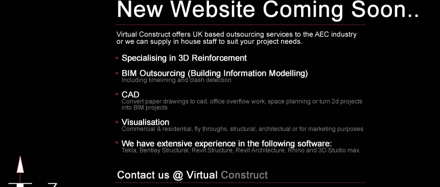 Virtual Construct offers UK based outsourcing services to the AEC industry or we can supply in house staff to suit your project needs